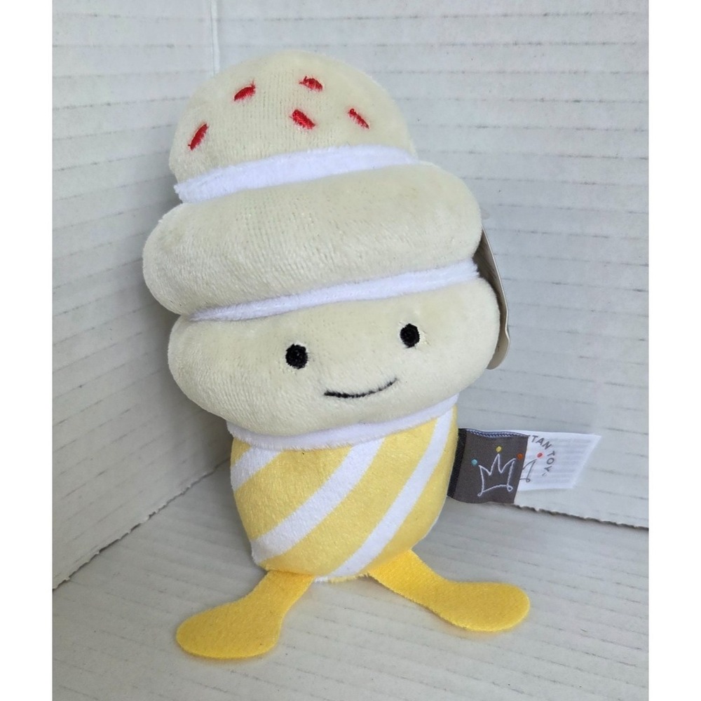 New Manhattan Toy Mini Plush Vanilla Ice Cream Cone Sprinkles 5.5"